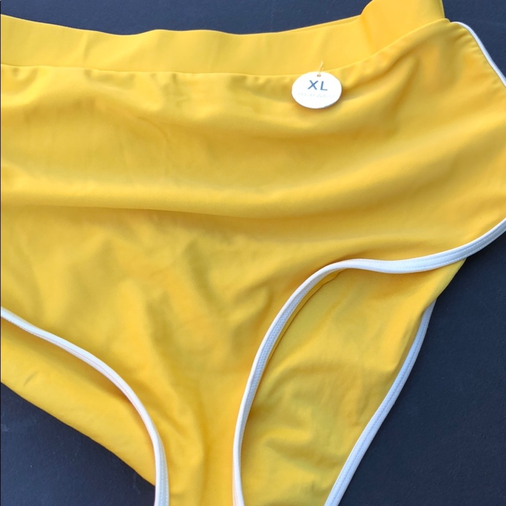 BRAND NEW w/tags yellow high waist swim bottom